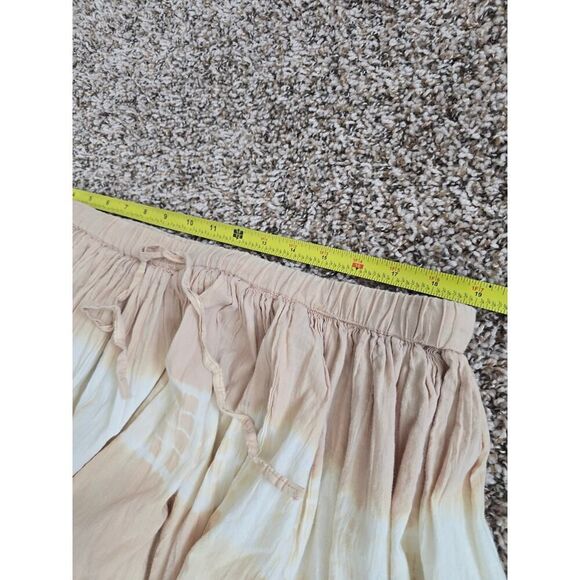 Retro Tie-Dye Midi Skirt 3X Plus Size Cotton Lined Boho Earth Tones Drawstring - Picture 6 of 6